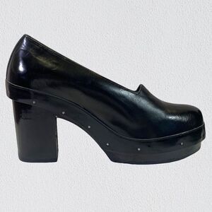 Vintage Comme des Garcons Black Platform Clogs Shoes 2004